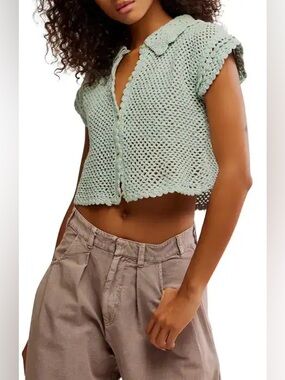 NWT Free People Lily Crochet Top -XS